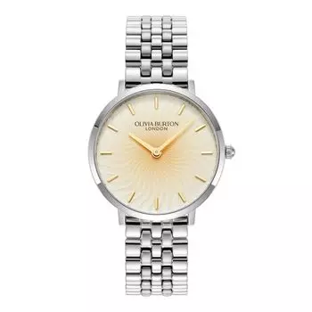Авторизованный дилер [OLIVIA BURTON] Женские часы Olivia Burton 24000141 Signature Radiant Sun Silver & Gold Radial Ombre Silver Bracelet 35 мм