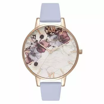 Авторизованный дистрибьютор Burton Watch Ladies OB16MF10 Marble Floral Chalk Blue Rose Gold [OLIVIA BURTON]Olivia &