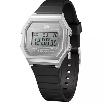 Авторизованный дистрибьютор Ice Watch 022735 ICE Digit Retro Metal Silver Mirror Black Small 32mm Digital [Ice-watch] Мужские Женские