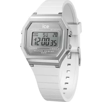Авторизованный дистрибьютор [Ice-watch] Часы Ice watch мужские и женские 022734 ICE цифровые ретро металлические серебристые зеркальные белые маленькие 32 мм цифровые