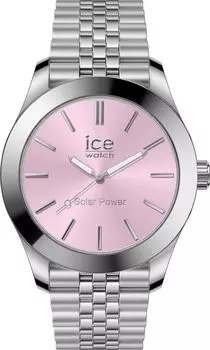 Авторизованный дистрибьютор Ice Watch Solar Watch Ladies 023790 Серебристый Светло-Розовый Маленький Солнечная зарядка Second Hand Водонепроницаемый [Ice-watch] [ICE steel] светло-розовый