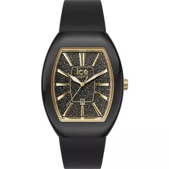 Авторизованный дистрибьютор Ice Watch Watch 024030 Dome Black Glitter Gold Small Second Hand Date [Ice-watch] Женские [ICE boliday]