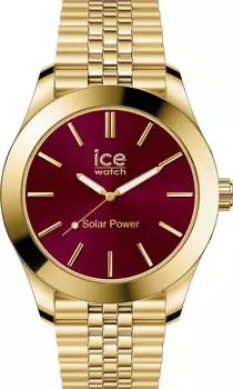 Авторизованный дистрибьютор Ice Watch Watch Solar Watch Ladies 023793 Gold Borgundy Small Solar Charging Second Hand Waterproof [Ice-watch] [ICE steel] бордовый