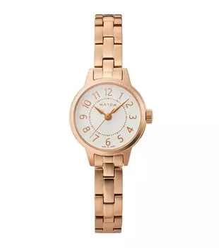 Авторизованный дистрибьютор Matou Watch Metal Belt Bracelet mw005002 Круглый розовое золото белый [MATOW] Женский [Tsuki Seigetsu]