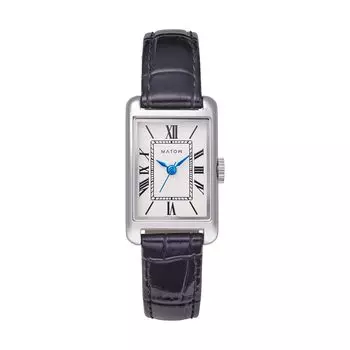 Авторизованный дистрибьютор Matou Watch mw004003 Oborozuki Square Silver Black Leather [MATOW] Женские [Tsuki Oborozuki]