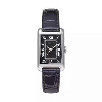 Авторизованный дистрибьютор Matou Watch mw004005 Oborozuki Noir Square Silver Black Leather Belt [MATOW] Женский [Tsuki -Oborozuki-]