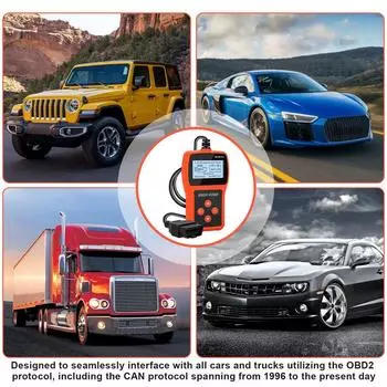 Автосканер Obd2, автомобильный тестер данных в реальном времени и аккумулятора Obdii, считыватель кодов неисправностей двигателя, автомобильный диагностический сканирующий инструмент для проверки двигателя оранжевый