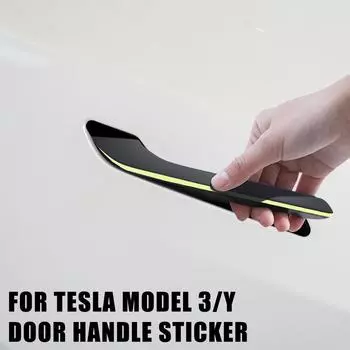 Автостайлинговый аксессуар для Tesla Model 3 Model Y, защитная наклейка, комплект светящихся ручек, крышка дверной ручки, автомобильная наклейка 2022 Luminous Black