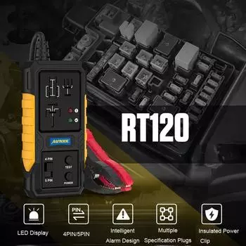 Автотестер - Инструмент для проверки реле 12 В, Автомобильное диагностическое устройство | Высокоточный электрический прибор + Быстрый тестер цепи для поиска неисправностей One Size