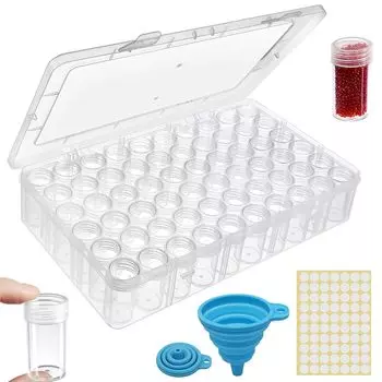Аксессуар для бусин прозрачный набор ювелирных изделий алмазное искусство ногтей разные товары подразделение бусины компактное хранение наклейки и футляр, футляр, футляр, 60,