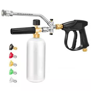 Аксессуар для пенного соединителя, очистка под высоким давлением для мойки и чистки автомобилей, пена с 5 насадками для распыления моющих средств One Size белый