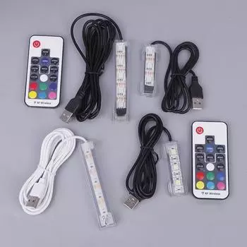 Аксессуар для рыбок, микро-аквариумный светильник с питанием от USB, пульт дистанционного управления, красочная светодиодная лампа для рыбок, ландшафтный светильник для аквариума с USB-подсветкой