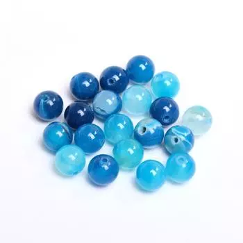 Аксессуар для ювелирных изделий своими руками, модные бусины из полосатого камня агата 4/6/8/10/12 мм, разделительные бусины, цепочка для мобильного телефона, 40/30/20/5 шт., бусины для изготовления ювелирных изделий 6mm/30Pcs синий