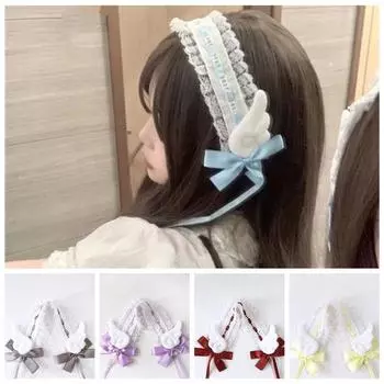 Аксессуар для волос ручной работы Готические кружевные ленты для волос Симпатичная заколка для волос Опора