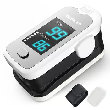 Аксессуар MEDIKEN Пульс измерение пульса сердечного ритма для дома в горах LED простой к высокой точности [Роскошный набор из 4 предметов] оксиметр, монитор, устройство, чёрный