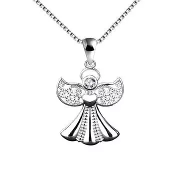 Аксессуар S925 Sterling Silver Angel Wings Подвеска Модное изысканное ожерелье с крыльями циркона
