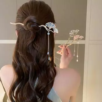Аксессуар с кисточкой, женский сплав, ювелирные изделия, палочка для волос в китайском стиле, заколка для волос с веером