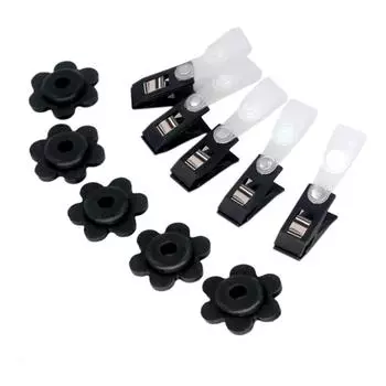 Аксессуары, 10 шт. в упаковке: резиновые заглушки и ветрозащитные зажимы для садовых флажков