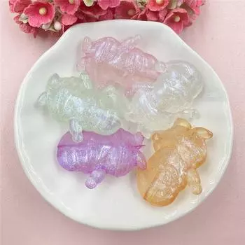 Аксессуары 25*30 мм акриловые гномы 5 шт DIY ювелирные аксессуары бисерные материалы бусины украшения для браслета серьги изготовление прозрачный рождество жёлтый