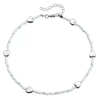 Аксессуары, Богемное белое рисовое ожерелье из бусин для женщин, Креативная бисерная цепочка на ключицу с любовным персиковым сердцем