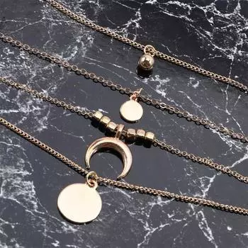 Аксессуары Boho Подарки Дамы Многослойные для женщин Подвесные ожерелья Цинк Цинковый сплав Цепочка для свитера серебряный