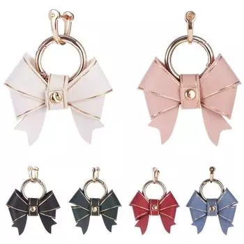 Аксессуары Брелки для ключей Кожаный брелок-бантик с защитой от потери Сумка-подвеска Женские брелки-бантики розовый