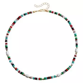 Аксессуары, Бусины из риса цвета дофамина, Цепочка на ключицу с имитацией жемчуга, Ожерелье Fresh Wind Girly, Женское