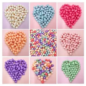 Аксессуары-цепочки для мобильных телефонов, однотонная акриловая сумка-браслет с разной огранкой, подарок, 50 шт., 7,5*8 мм, детское ожерелье, круглые бусины, аксессуары фиолетовый