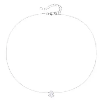 Аксессуары День святого Валентина Простой Прозрачный Кристалл Линия Циркон Кулон Ожерелье Женское Любовь Ключица Цепочка Ожерелье