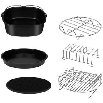 Аксессуары для аэрофритюрницы 9 дюймов (диаметр 22 см) совместим с аэрогрилями Philips Xxl HD9630, HD9650, набор из 6 предметов 9inch