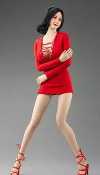 Аксессуары для экшена Красивое модное платье и туфли на высоких каблуках, а также голова не [TOYBARJAPAN] 1/6 фигурка/VERYCOOL VCL-1008C (Тип C) (Тело включено)