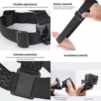 Аксессуары для экшн-камер Крепление для GoPro Hero 10 9 8 7 6 Нагрудный ремень Ремень для головы Черный для Xiaomi Yi 4K Sjcam Insta360