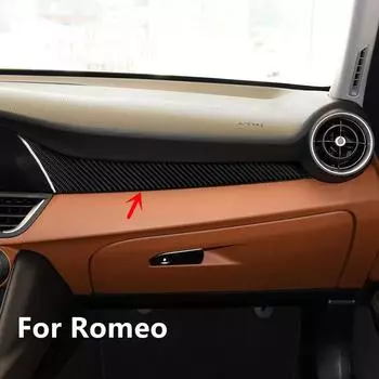 Аксессуары для Alfa Romeo Giulia Stelvio, 1x салон автомобиля, стиль из углеродного волокна, наклейка на центральную панель приборов, украшение
