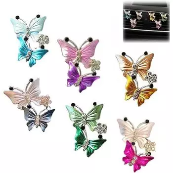 Аксессуары для автомобиля в виде бабочки, милый освежитель воздуха, зажим для вентиляционного отверстия, зажим для кондиционера, автомобильный освежитель воздуха, автомобильные аксессуары, шикарные автомобильные аксессуары для женщин 5*3.5*4.5cm,6Pcs разн