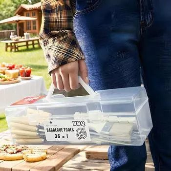 Аксессуары для барбекю на открытом воздухе Набор из 36 щеток для барбекю, шпателей, шампуров с длинной ручкой, аксессуары для гриля на открытом воздухе для рыбы CZECH REPUBLIC