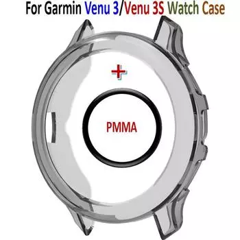Аксессуары для браслета, безель для Garmin Venu 3/3S, защитный чехол для Garmin Venu3s/Venu3, защитная пленка из ПММА для экрана Venu 3 чёрный