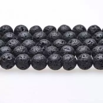 Аксессуары для браслета, ожерелья, своими руками, свободные бусины из вулканического камня, натуральные украшения, круглые, 4, 6, 8, 10, 12 мм 8mm 20Pcs