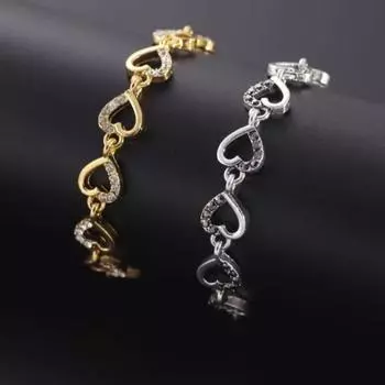 Аксессуары для браслета с персиковым сердечком из циркония, подчеркивающие темперамент и универсальные женские украшения золотой