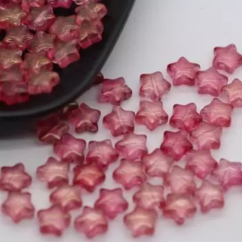 Аксессуары для браслетов Изготовление ювелирных изделий Стеклянные бусины Серьги 8 мм DIY для моды 50 шт./упак. Мини пятиконечные звезды Маленькие бусины 5