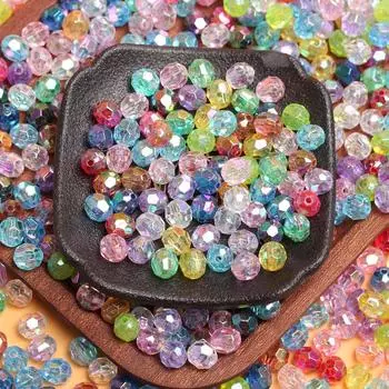 Аксессуары для бусин, акрил, ручная вышивка бисером, 500 г/пакет, круглые бусины, прозрачные, сделай сам, 6/8 мм, цвет AB, симфония, около 5200/2300 шт., материал бусин 7*8mm 500g/Bag About2300PCS