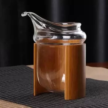 Аксессуары для чайного сервиза Kung Fu, стеклянный кувшин для чая, чашка Fair Cup с бамбуковой трубкой, термостойкий диспенсер для чая Chahai Teaware 11x12.4cm