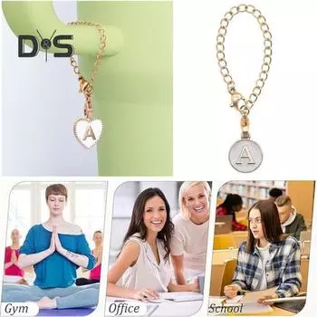 Аксессуары для чашек Посуда для напитков Украшение для идентификации Очарование Полая цепочка Инициалы алфавита Брелок на плечо с зажимом для омара Сумка из нержавеющей стали Сумка J белый