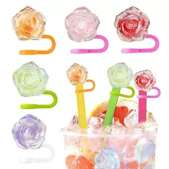 Аксессуары для чашек, силиконовая заглушка для соломинки, силиконовая насадка для соломинки, чехол, креативная крышка от пыли для питья, бутылка Color 1