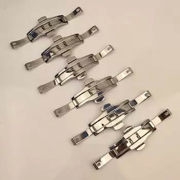 Аксессуары для часов Пряжка с плотным дном Пряжка-бабочка Универсальная раскладывающаяся пряжка из нержавеющей стали 304 с двойным нажатием Пряжка для часов A*B(5mm*15mm