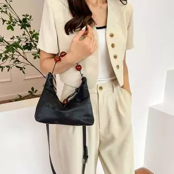 Аксессуары для чеонгсама в китайском стиле, сумка через плечо, элегантная нейлоновая сумочка с принтом, свадьба чёрный