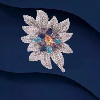 Аксессуары для чонсама, классический стиль, цветная брошь в виде цветка, женский, элегантный, благородный стиль, корсаж, декоративная булавка, подарок серебряный