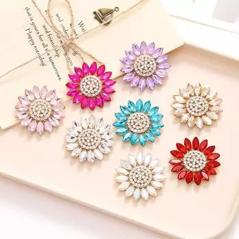 Аксессуары для цветов из сплава своими руками, высококачественные аксессуары из кристаллов и драгоценных камней, чехол для мобильного телефона, наклейка на заднюю панель из бриллиантов, ювелирные изделия DIY Crystal Flower