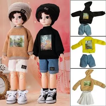 Аксессуары для детей Игрушки 1/6 Куклы Одежда Кукольная толстовка Наряды Кукольные шорты Юбка Толстовки ручной работы 8