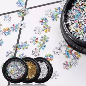 Аксессуары для дизайна ногтей Украшения для ногтей Снежинка Блестки для ногтей Хлопья для ногтей Кусочки 3D Блестки Блестки 02
