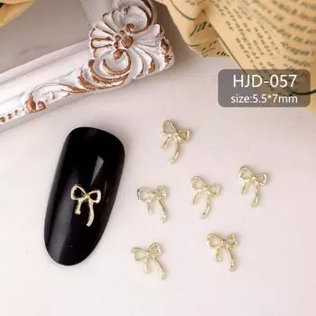 Аксессуары для дизайна ногтей в виде бабочки из сплава, золотые, серебряные, трехмерные, с бантом из ленты, большие крылья бабочки, аксессуары для ногтей